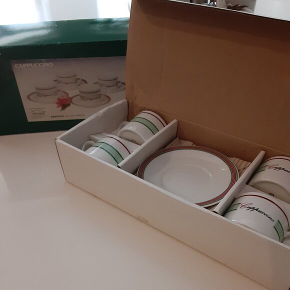 Fine China Porcelain Italian cafe Coffee/ Cappuccino Set - Picture 1 of 7